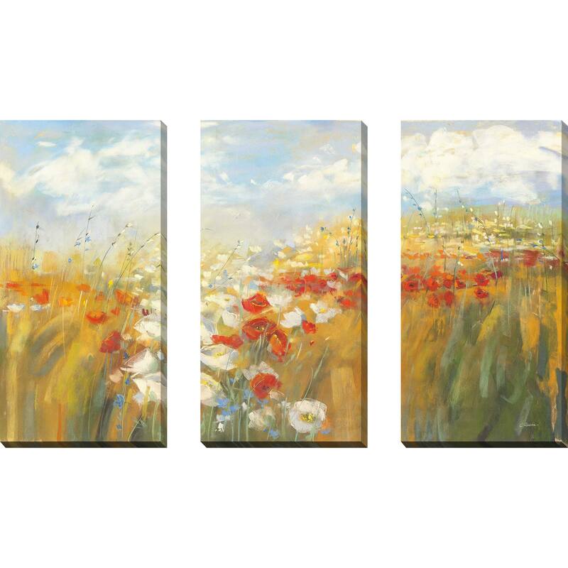 "Poppies and Larkspur" 3 Piece Set on Canvas Bed Bath & Beyond 36620630